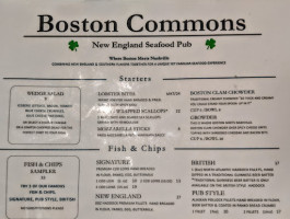 Boston Commons menu