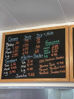 Tastee Freez menu