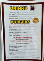 Paige's Root Beer menu