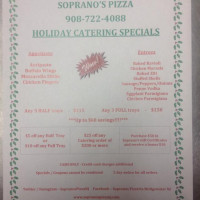 Soprano’s Pizzeria menu