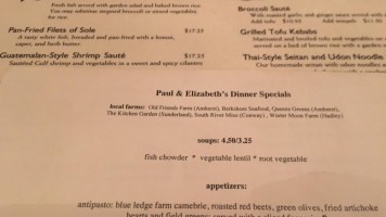 Paul And Elizabeth's menu