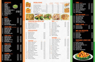 New China Chinese menu