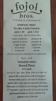 Fojol Bros menu