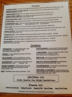 The Irish Rover menu