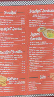 Legends Burgers menu