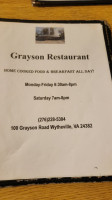 Grayson menu