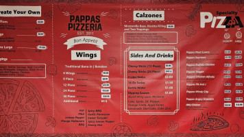 Pappas Pizzeria menu