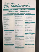 Tamberino's Pizza Subs menu