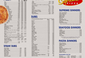 Supreme Pizza menu