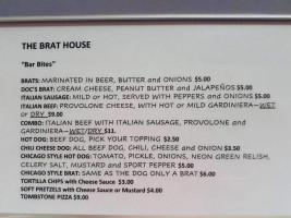 The Brat House menu