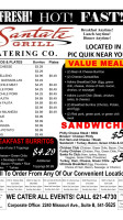 Santa Fe Grill Catering Co. menu