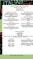 Bruno's Italian menu