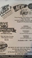 Bruno's Italian menu