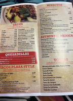 Plaza Mexico menu