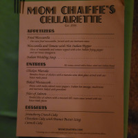 Mom Chaffe's Cellarette menu