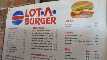 Lot-a-burger menu