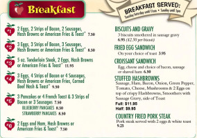 Applejack's Pub menu