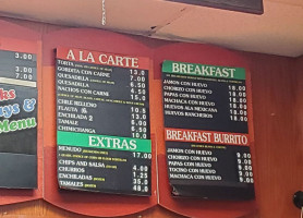 Burrito Factory menu