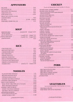 Kim Bowl Lounge menu