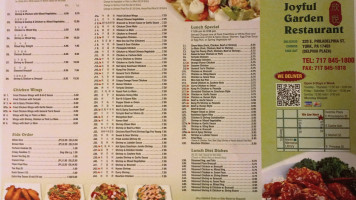 Joyful Garden menu