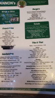 Mickey Gannon's menu