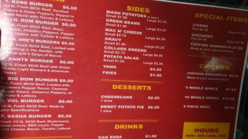 Burger Boys menu