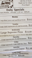 Pizza Depot menu