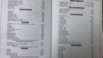 Benny Bob's Barbecue menu