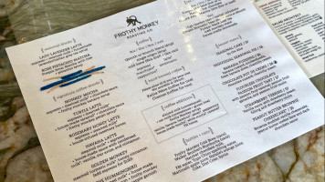 Frothy Monkey menu