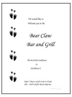 Bear Claw Grill menu