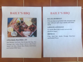 Baily's Bbq Bistro Llc menu