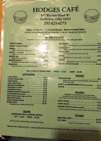 Hodge's Cafe menu