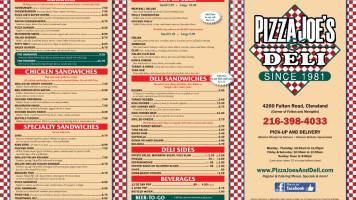 Pizza Joe's Deli menu