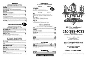 Pizza Joe's Deli menu