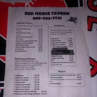 Red Horse menu