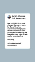 Julio's Grill menu