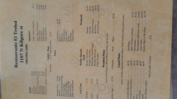 El Trebol menu