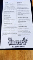 Beto's menu