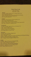 Park West Cafe menu