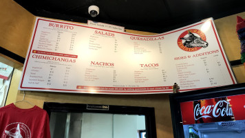 Burrito Perdido menu