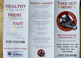 Burrito Perdido menu