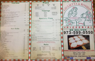 Giulietta Romeo Pizzeria menu