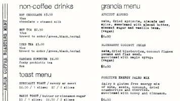 Akron Coffee Roasters menu