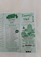 Timmy's Wok menu