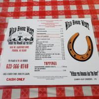 Wild Horse West menu