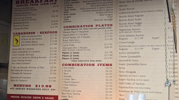 Taqueria Sonora menu