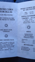 Tortilleria Garcia menu