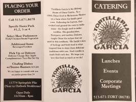 Tortilleria Garcia menu