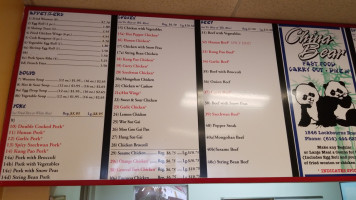 China Bear menu