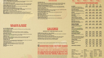 Pizza Factory menu